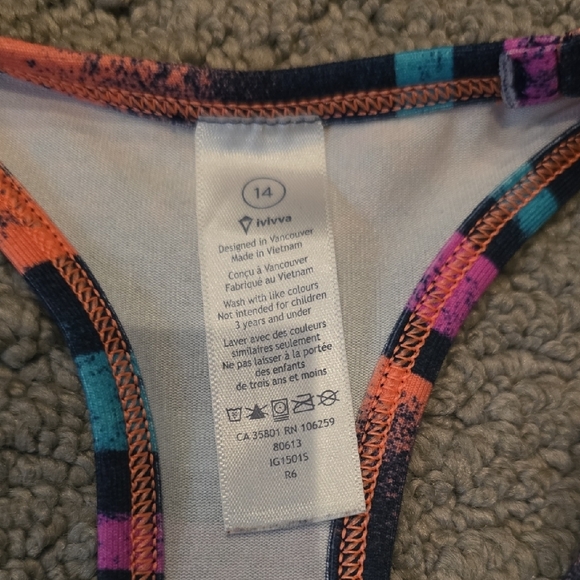 Ivivva Colorful Striped Kids Tank Top - Picture 2 of 2